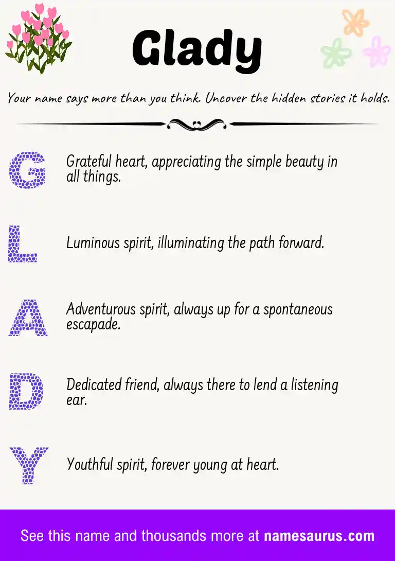 Acrostic poem about Glady.