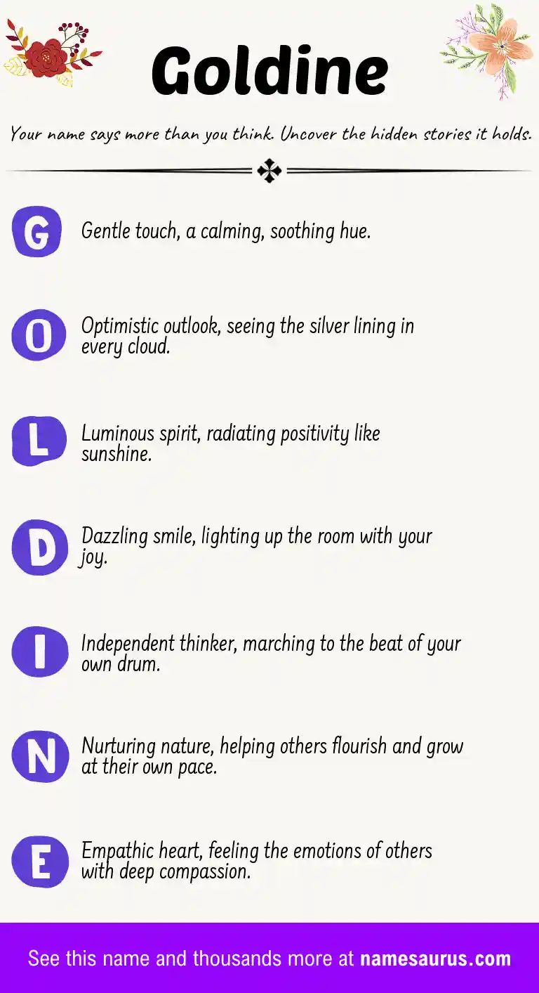 Acrostic poem about Goldine.