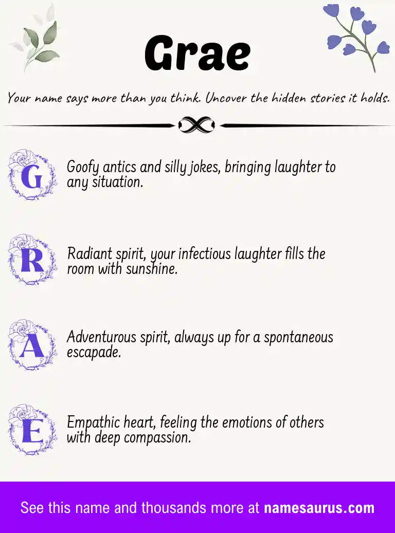Acrostic poem about Grae.