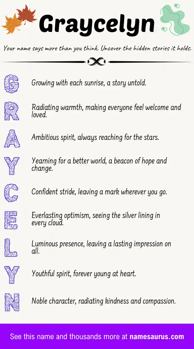 Acrostic poem about Graycelyn.