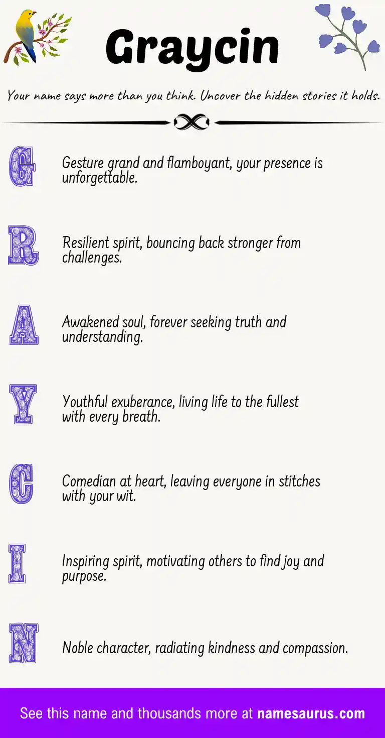 Acrostic poem about Graycin.