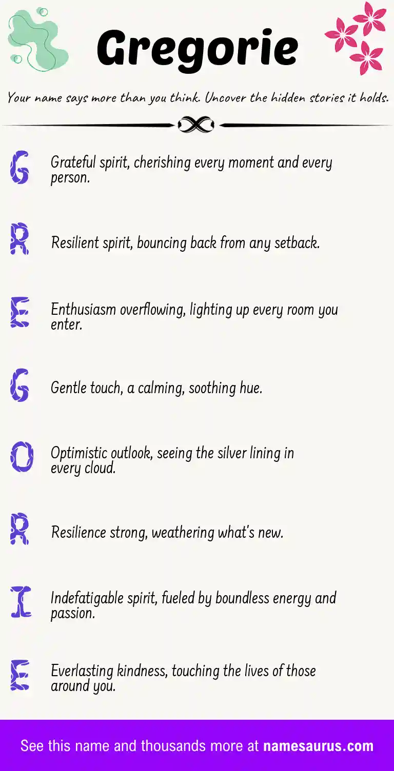 Acrostic poem about Gregorie.
