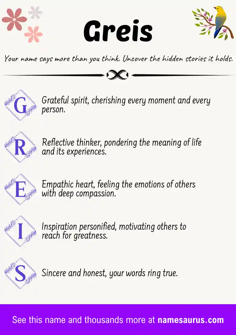 Acrostic poem about Greis.