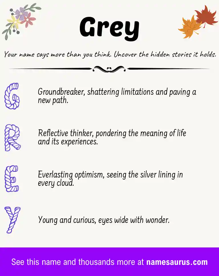 Acrostic poem about Grey.