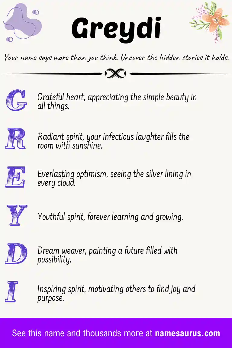 Acrostic poem about Greydi.