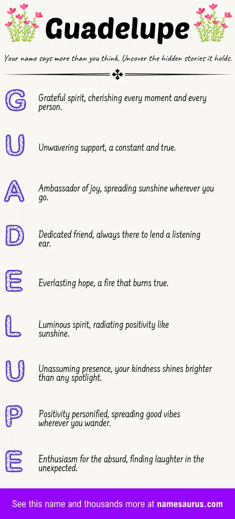 Acrostic poem about Guadelupe.