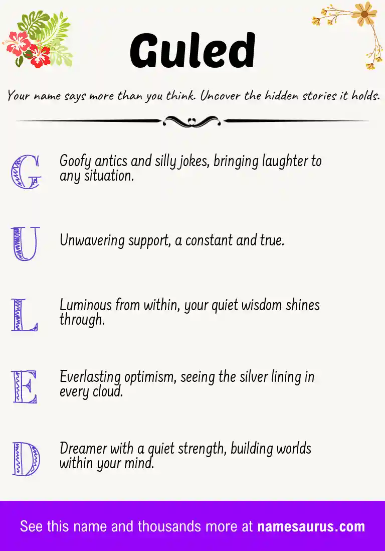Acrostic poem about Guled.