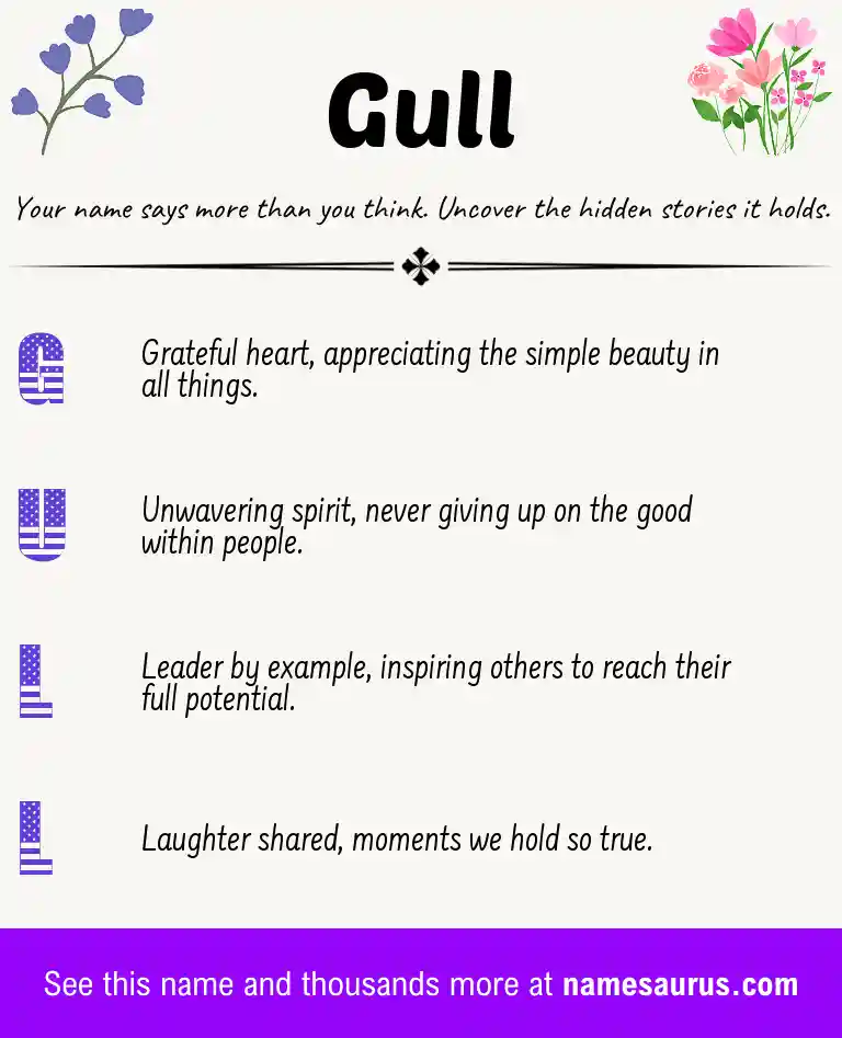 Acrostic poem about Gull.