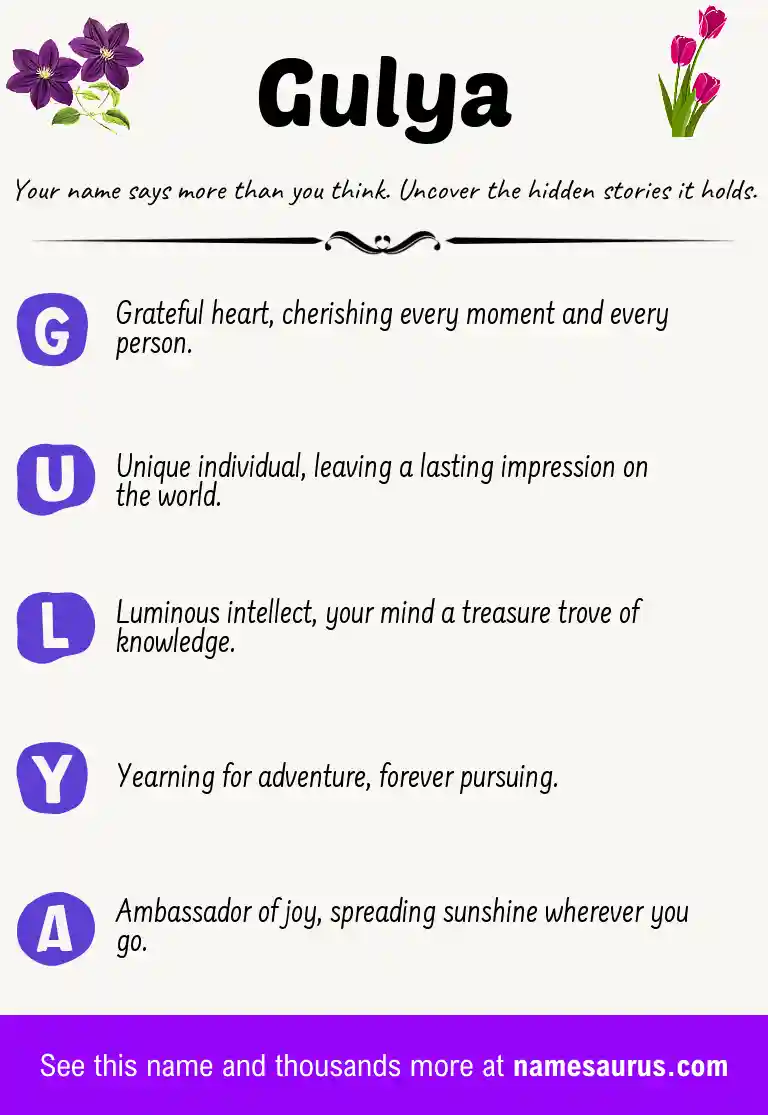 Acrostic poem about Gulya.