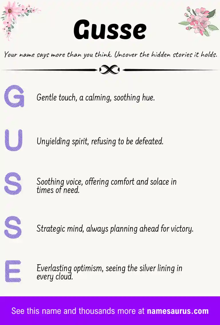 Acrostic poem about Gusse.