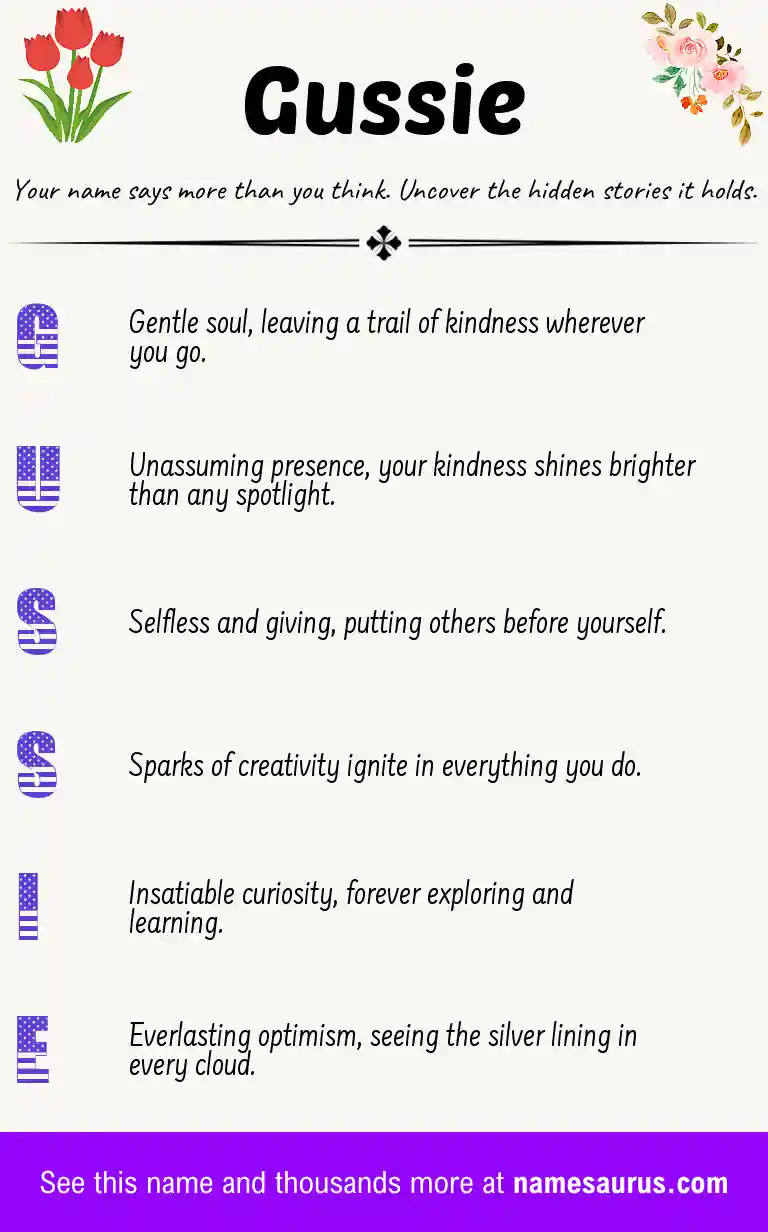 Acrostic poem about Gussie.