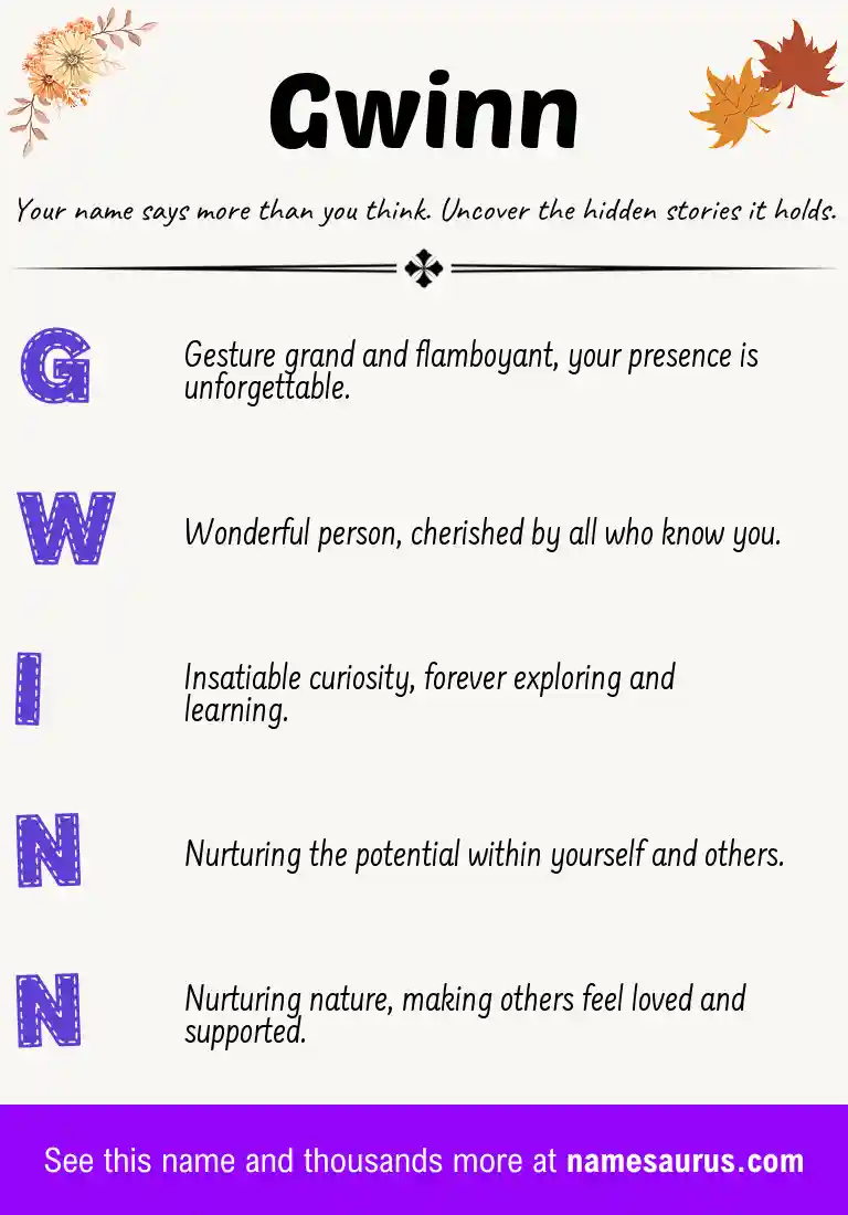 Acrostic poem about Gwinn.