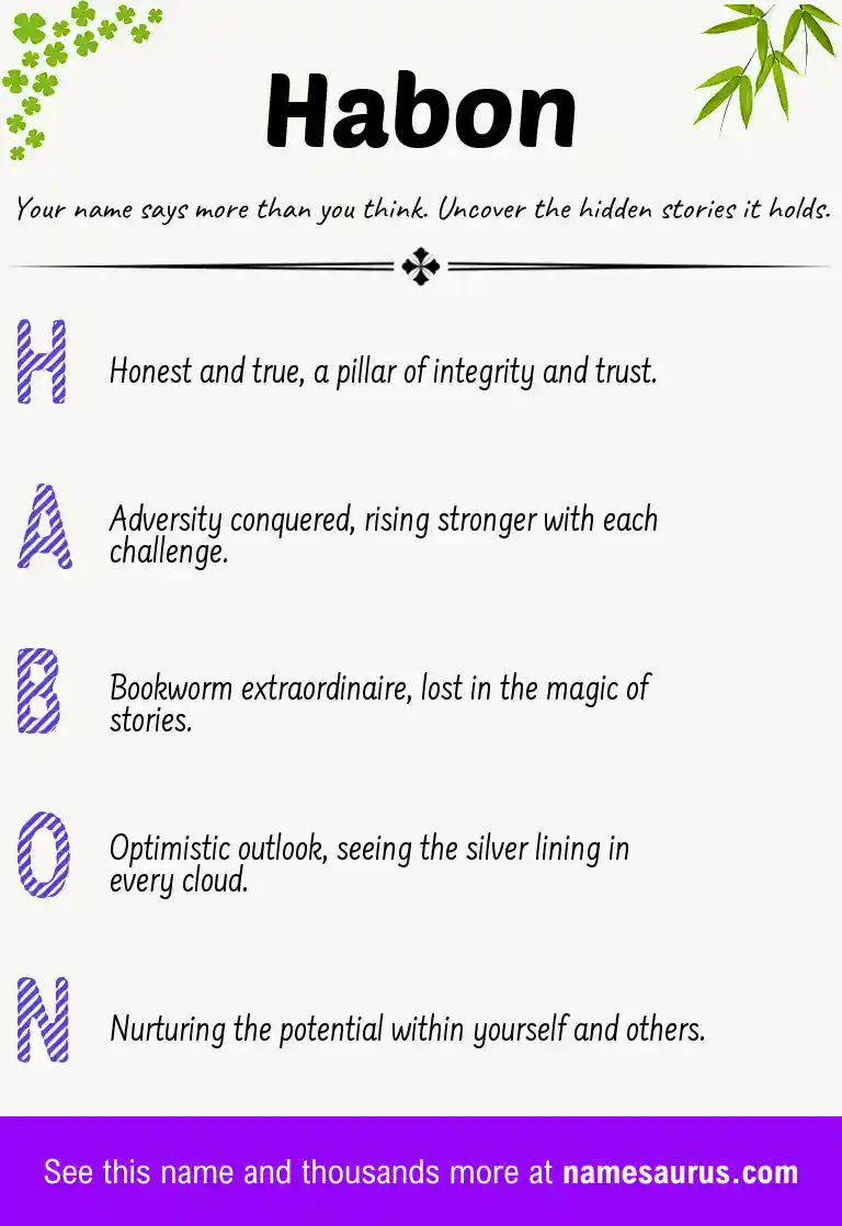 Acrostic poem about Habon.