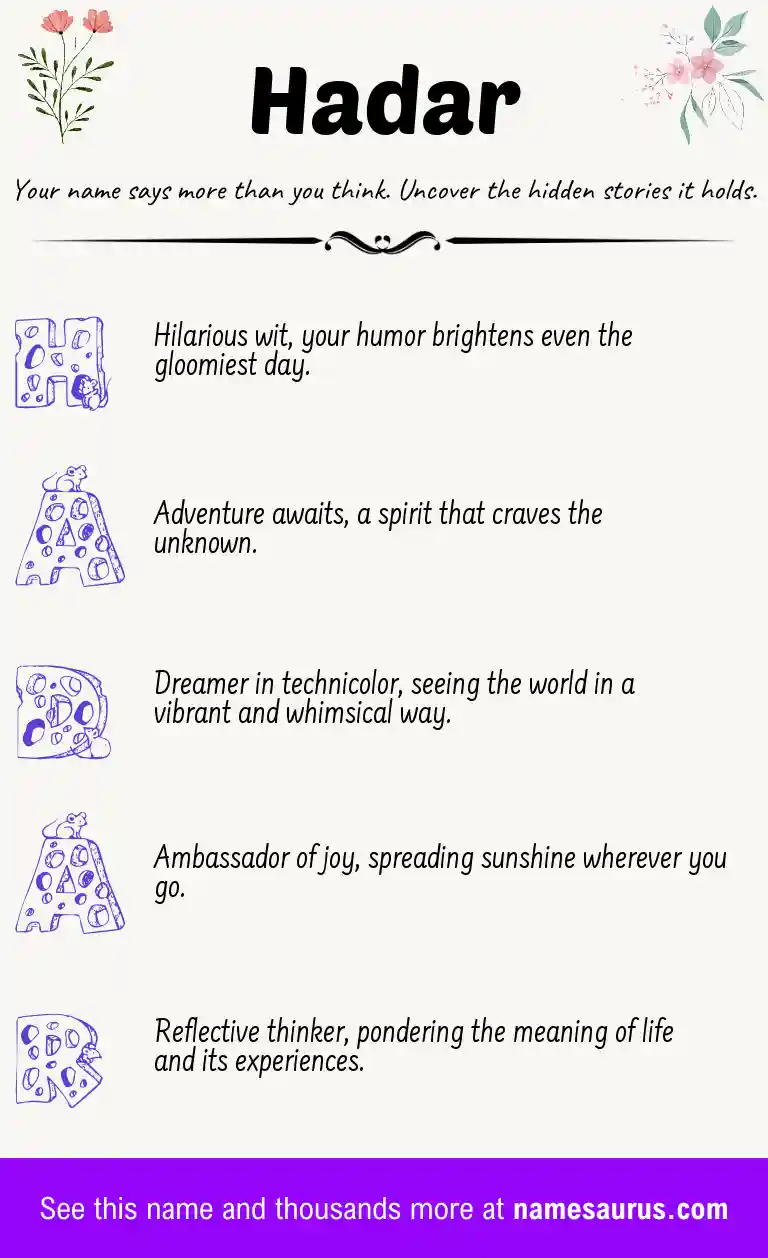Acrostic poem about Hadar.