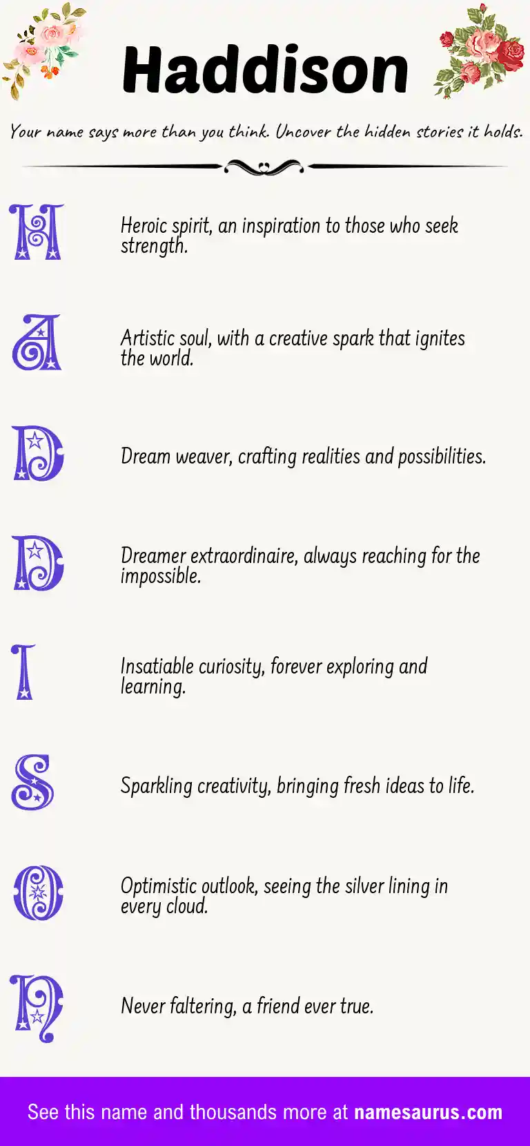 Acrostic poem about Haddison.