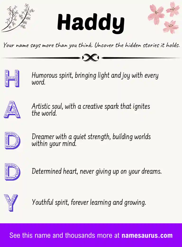 Acrostic poem about Haddy.