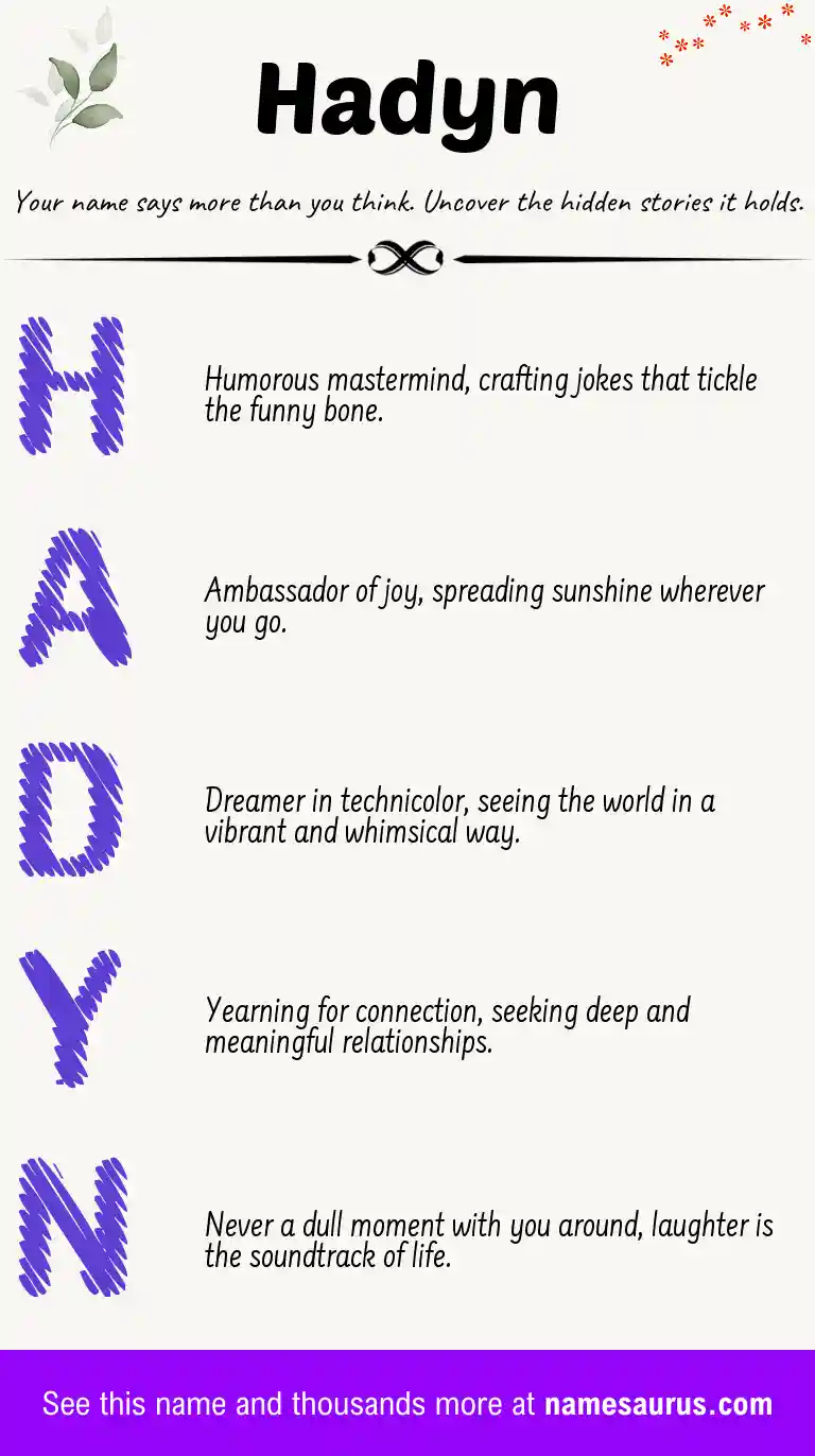 Acrostic poem about Hadyn.