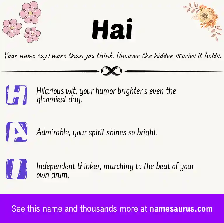 Acrostic poem about Hai.