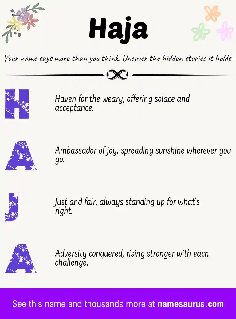 Acrostic poem about Haja.