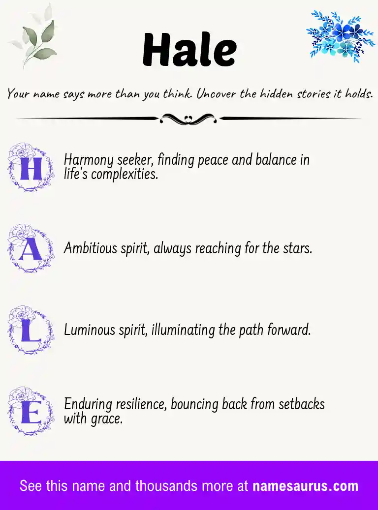 Acrostic poem about Hale.