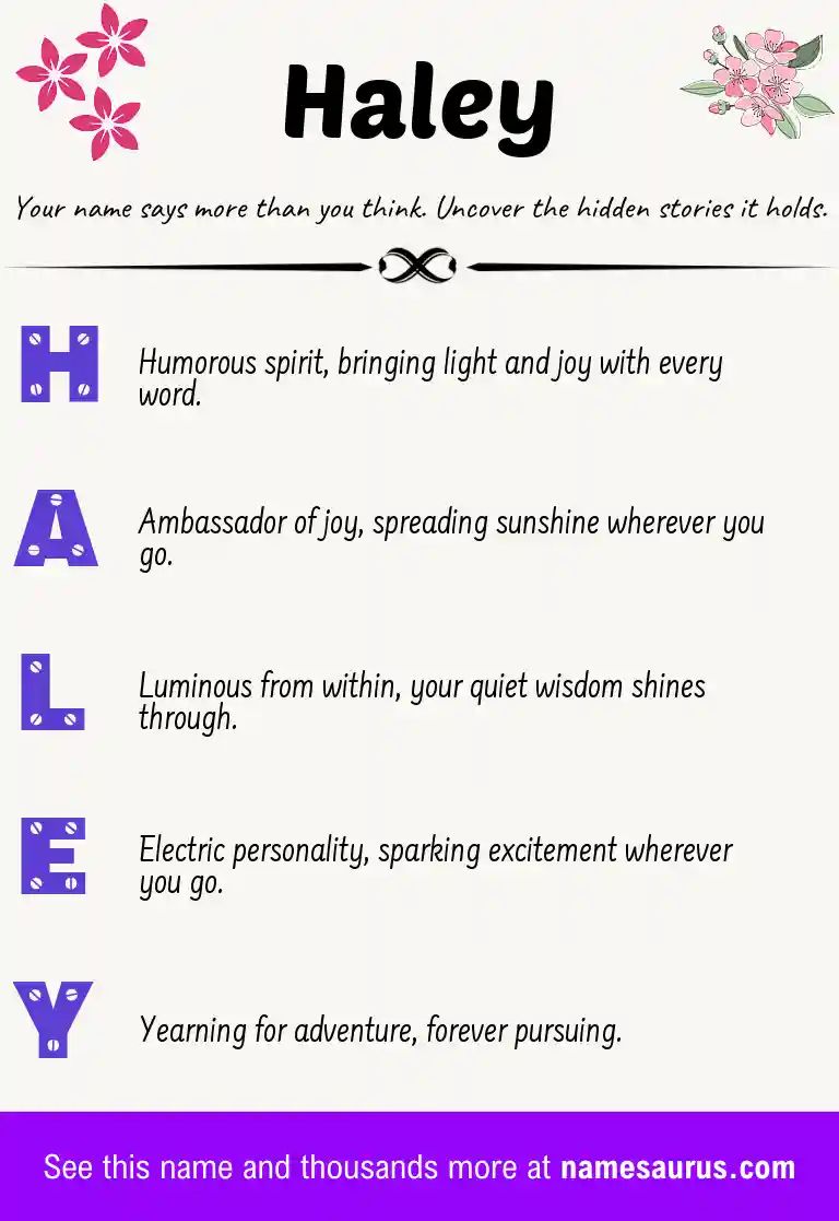 Acrostic poem about Haley.