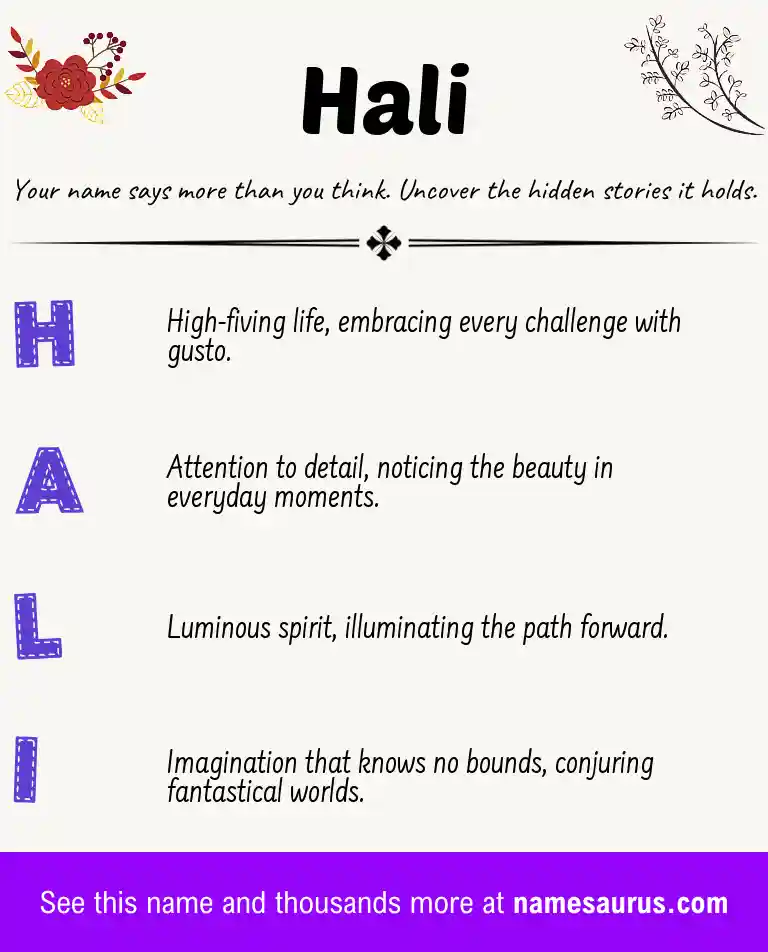 Acrostic poem about Hali.