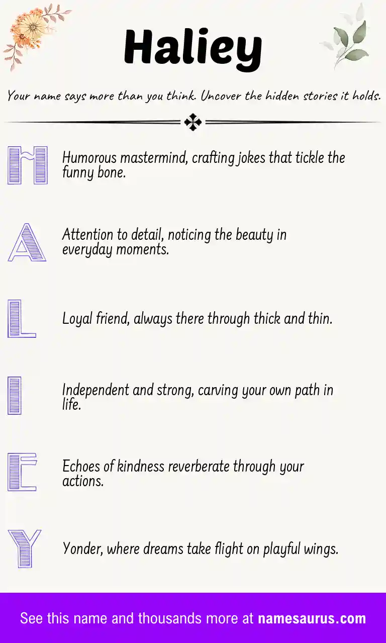 Acrostic poem about Haliey.