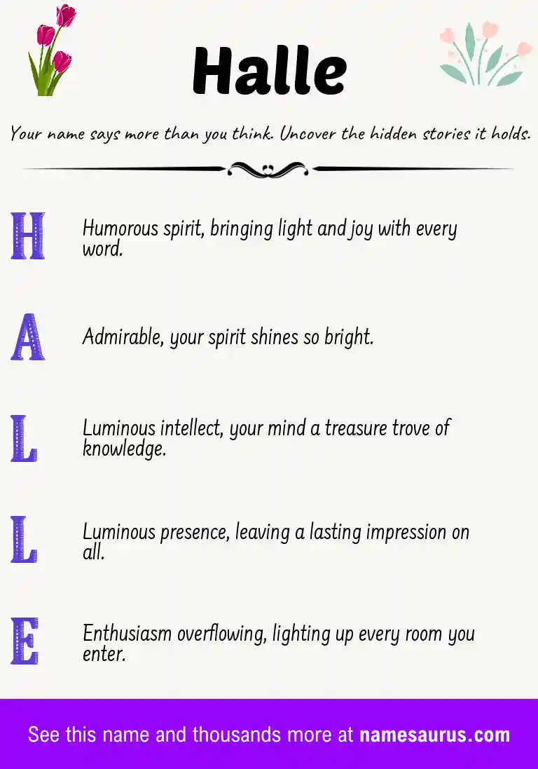 Acrostic poem about Halle.
