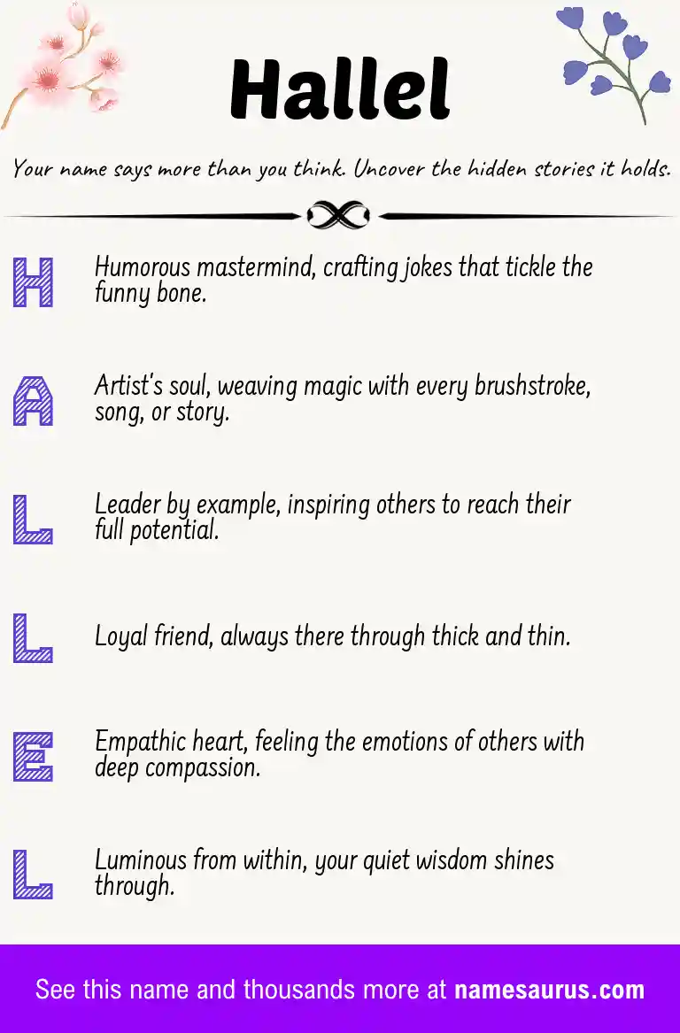 Acrostic poem about Hallel.