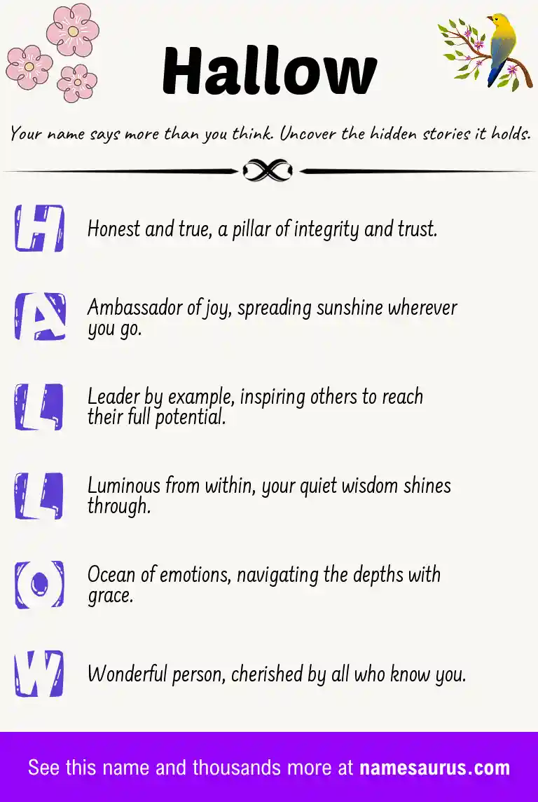 Acrostic poem about Hallow.
