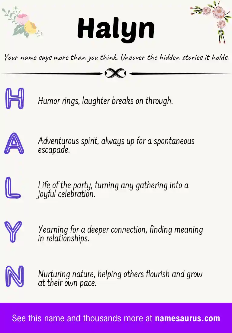 Acrostic poem about Halyn.