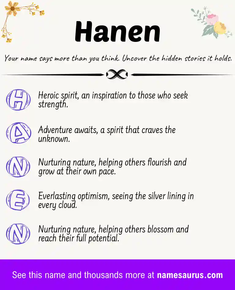 Acrostic poem about Hanen.