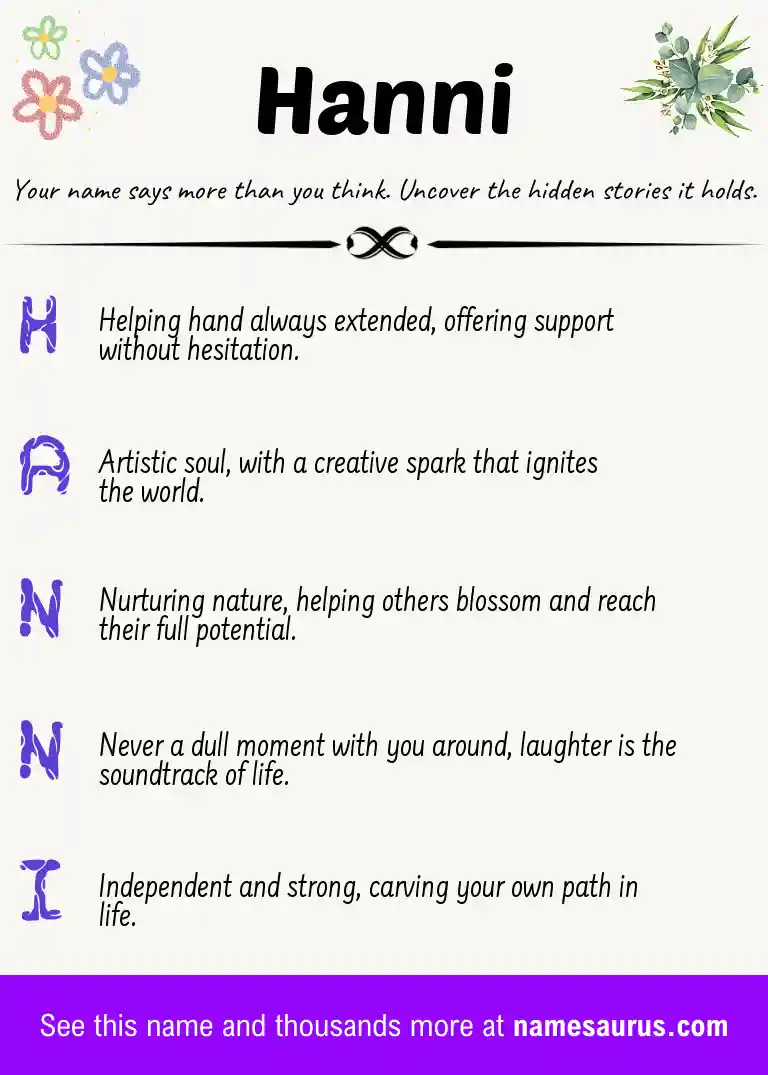 Acrostic poem about Hanni.