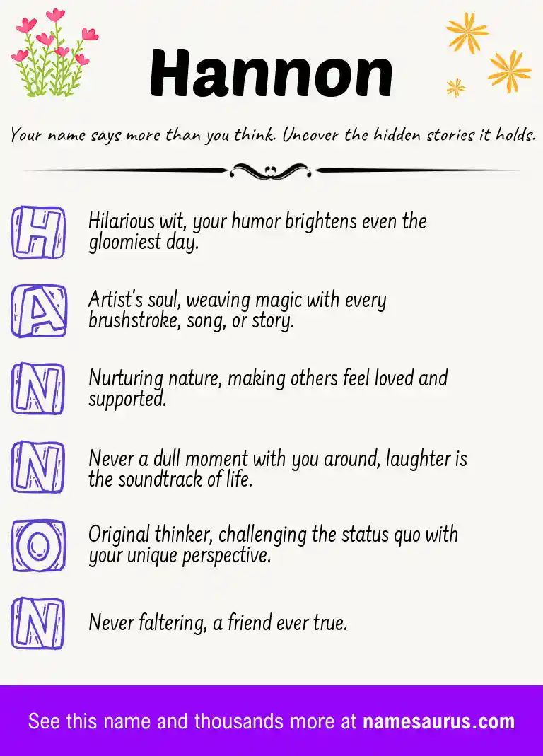 Acrostic poem about Hannon.