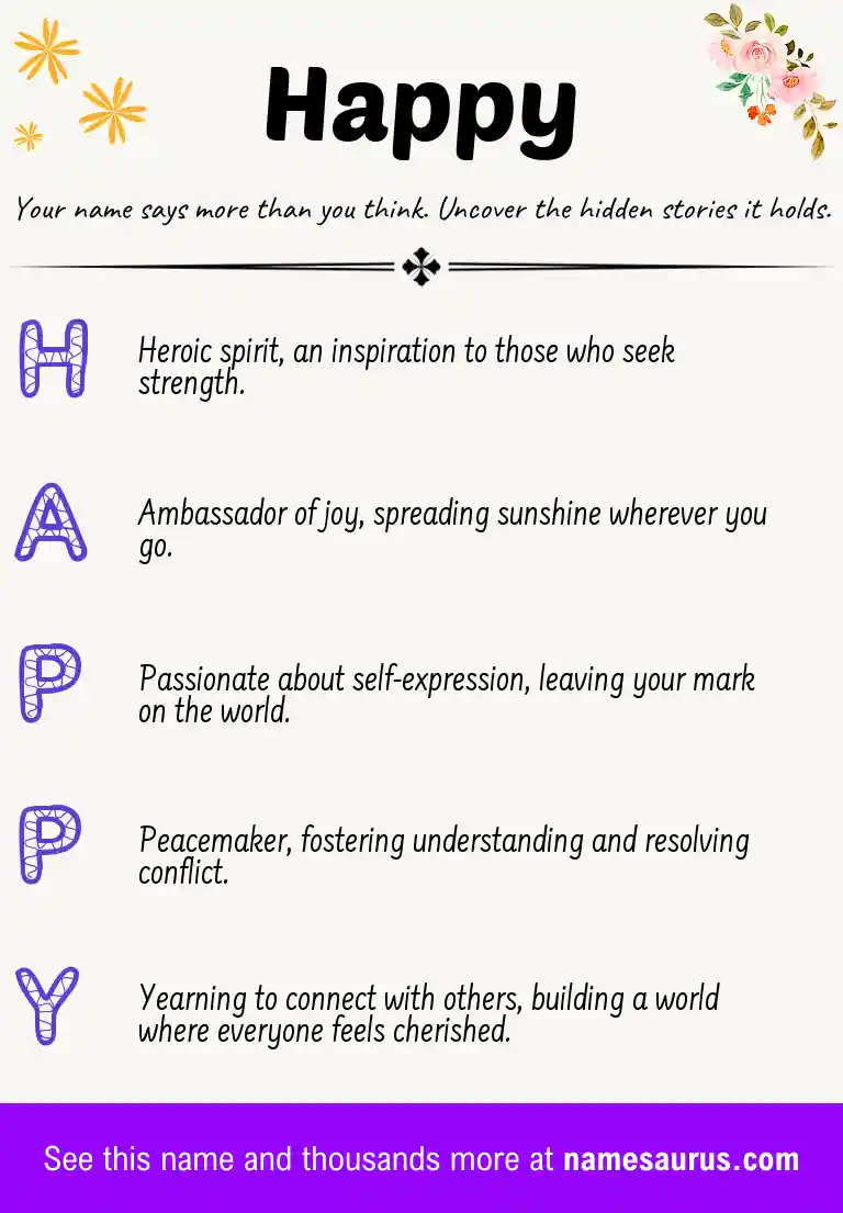 Acrostic poem about Happy.