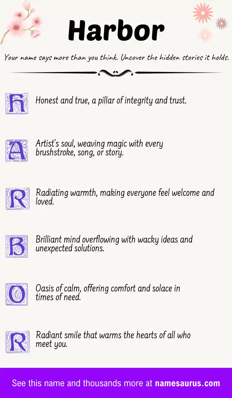 Acrostic poem about Harbor.