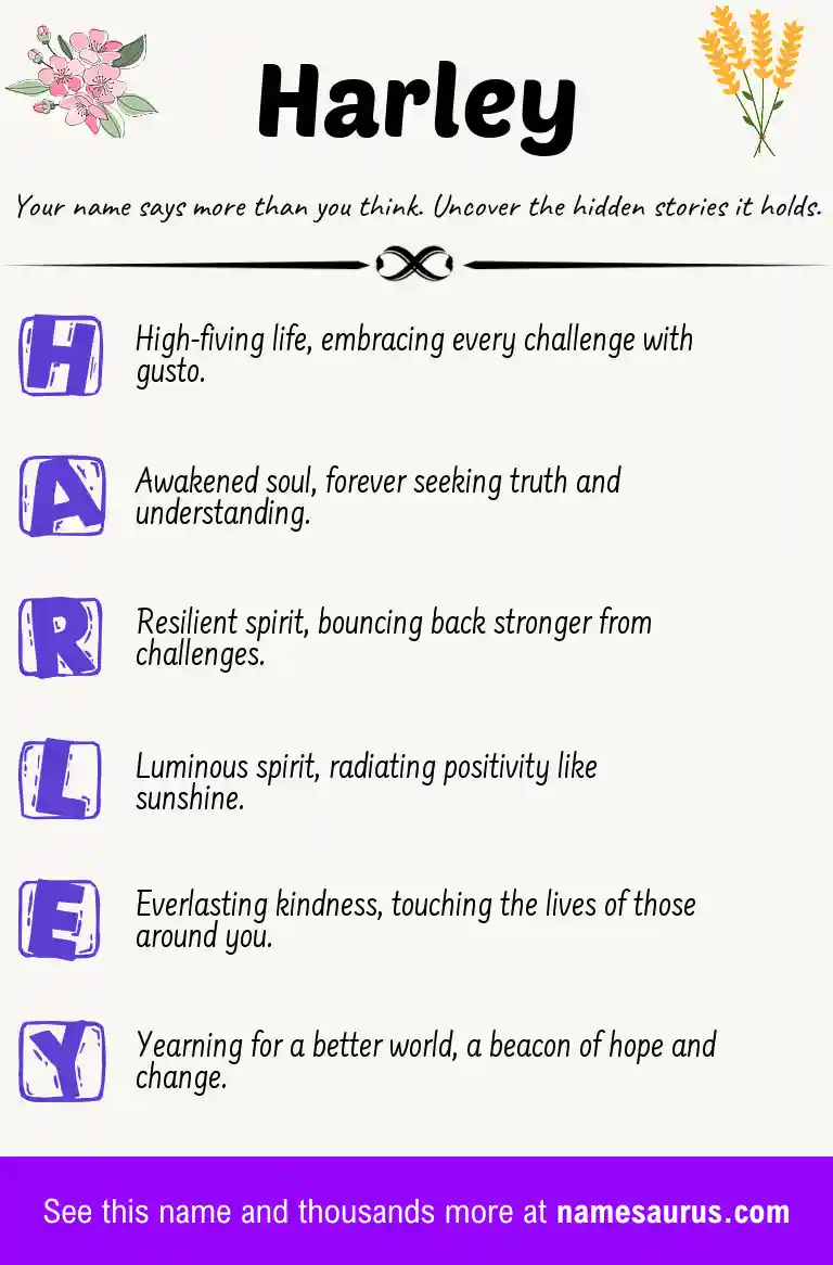 Acrostic poem about Harley.