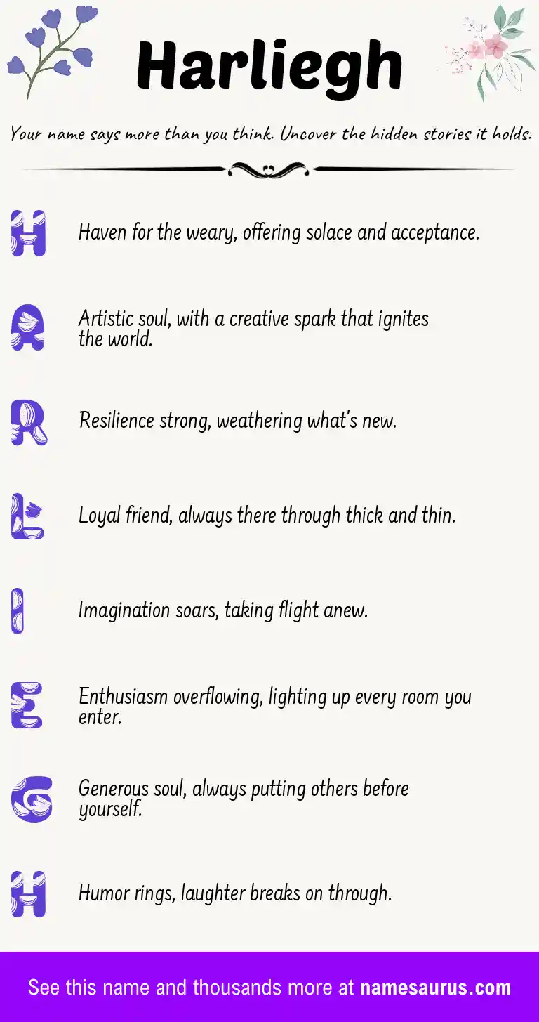 Acrostic poem about Harliegh.