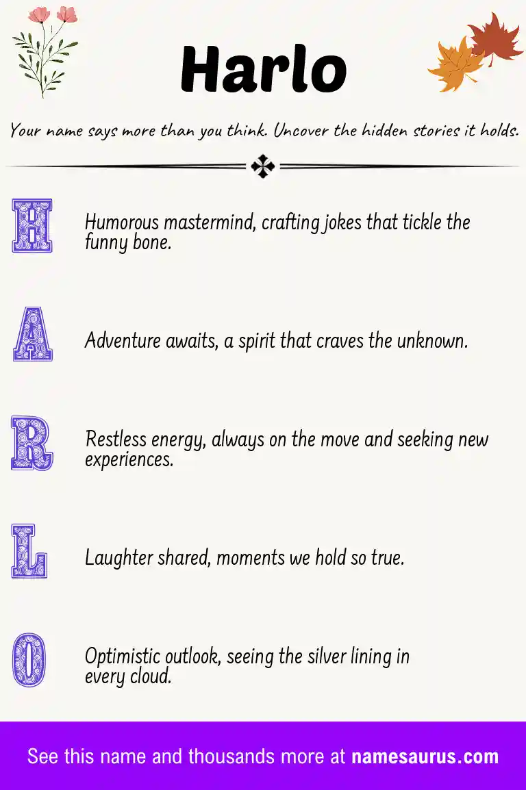 Acrostic poem about Harlo.
