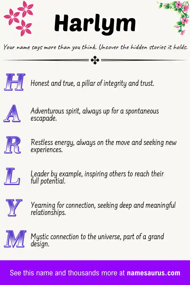 Acrostic poem about Harlym.