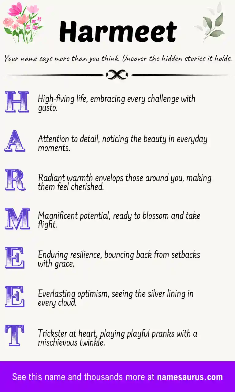 Acrostic poem about Harmeet.