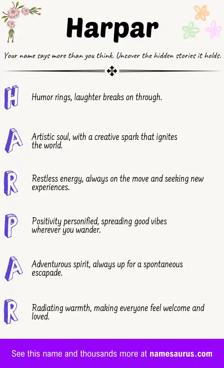 Acrostic poem about Harpar.