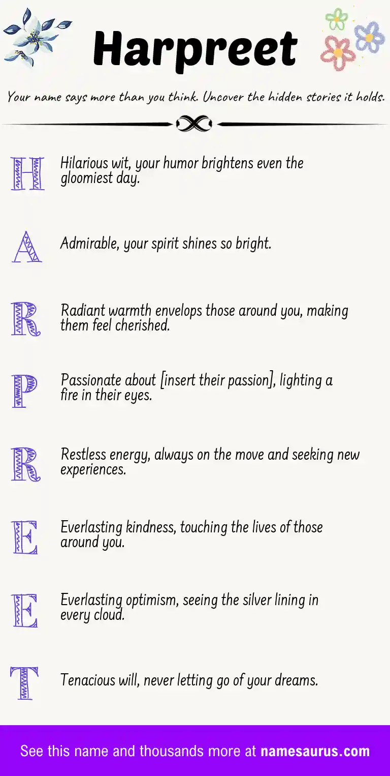 Acrostic poem about Harpreet.