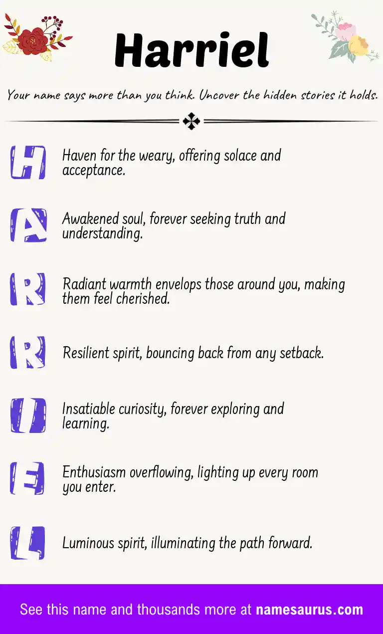 Acrostic poem about Harriel.