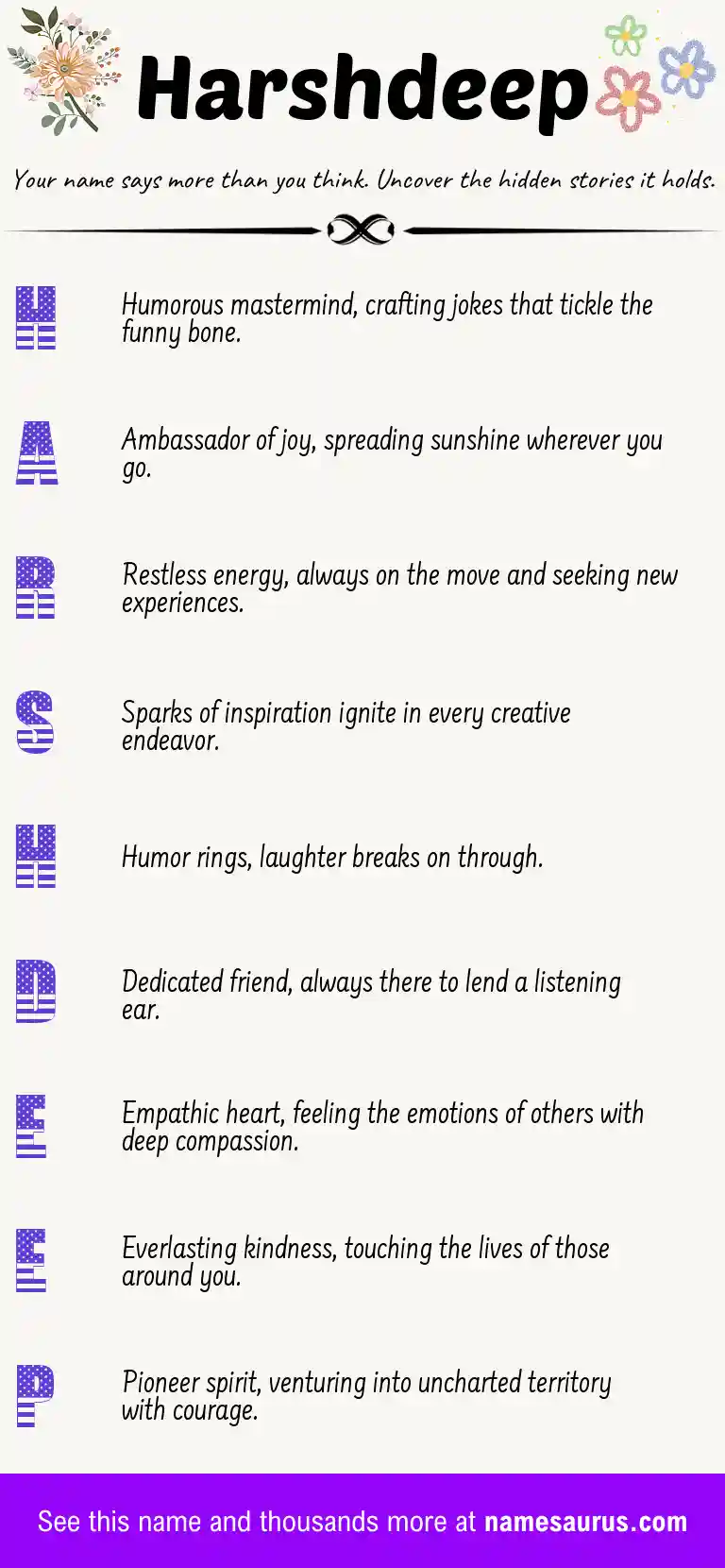 Acrostic poem about Harshdeep.