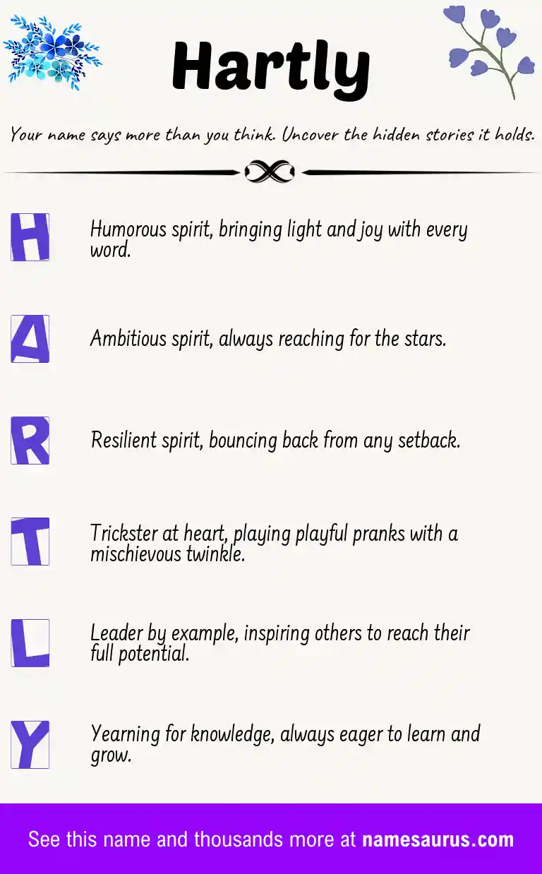 Acrostic poem about Hartly.