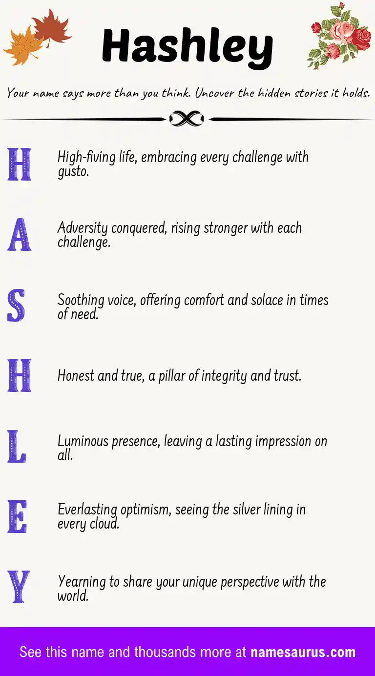 Acrostic poem about Hashley.