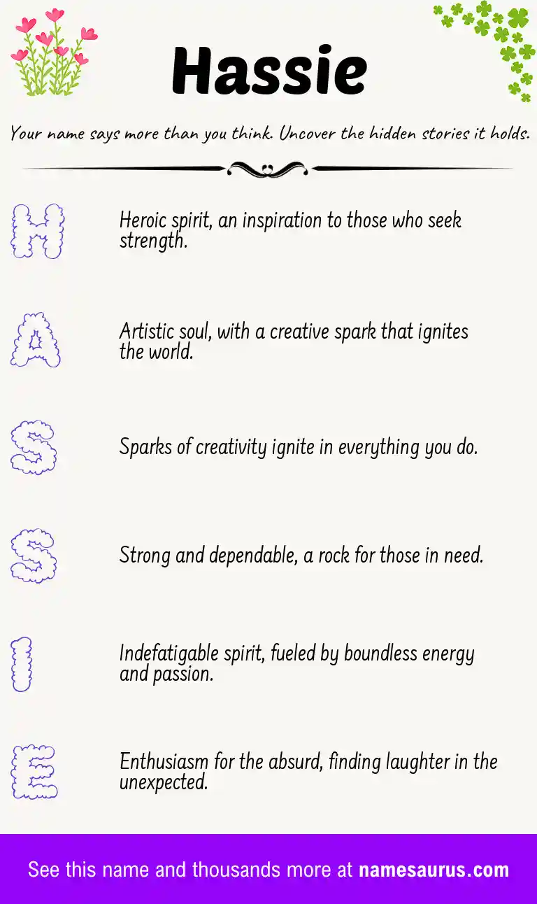 Acrostic poem about Hassie.