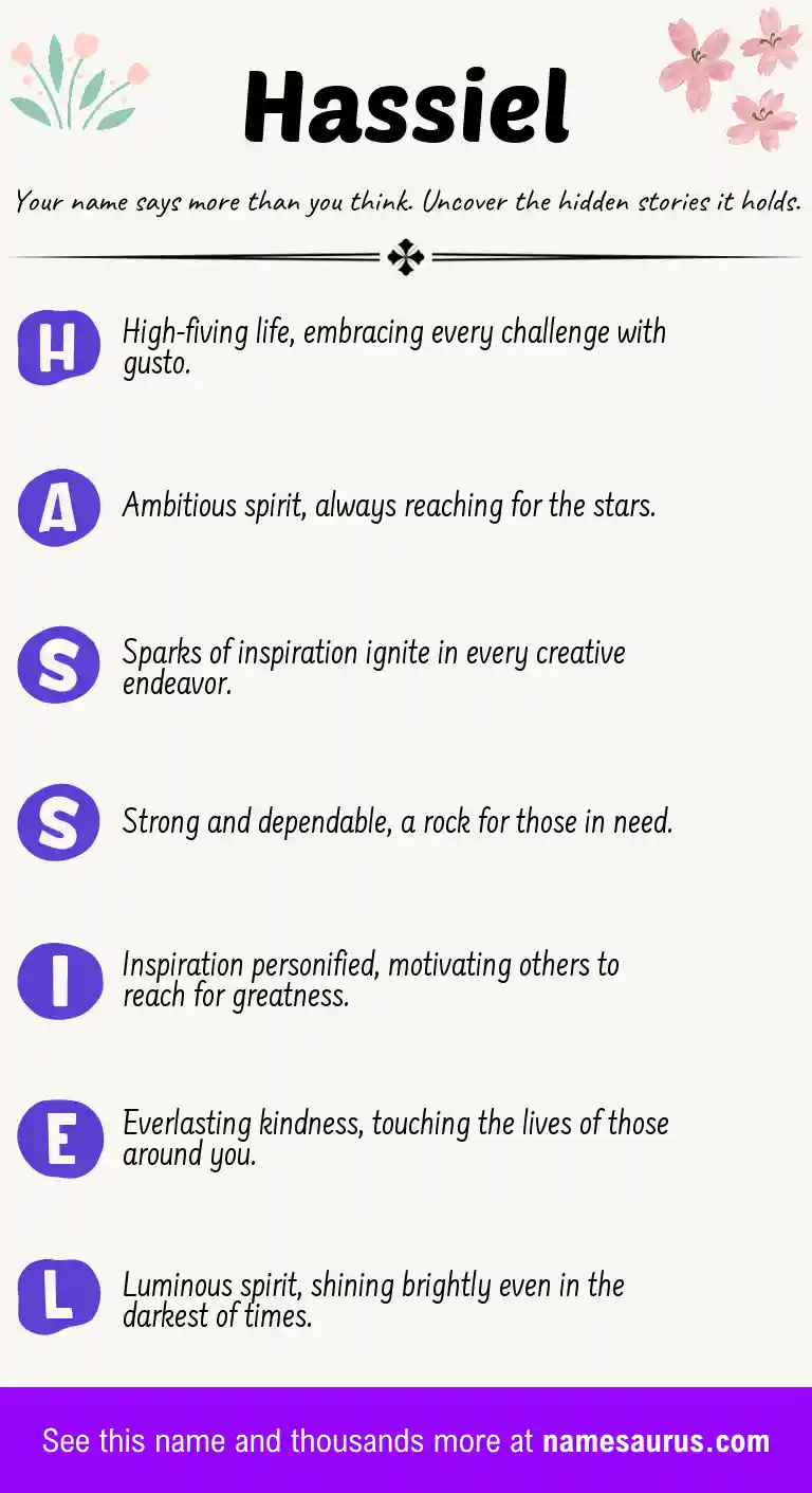 Acrostic poem about Hassiel.
