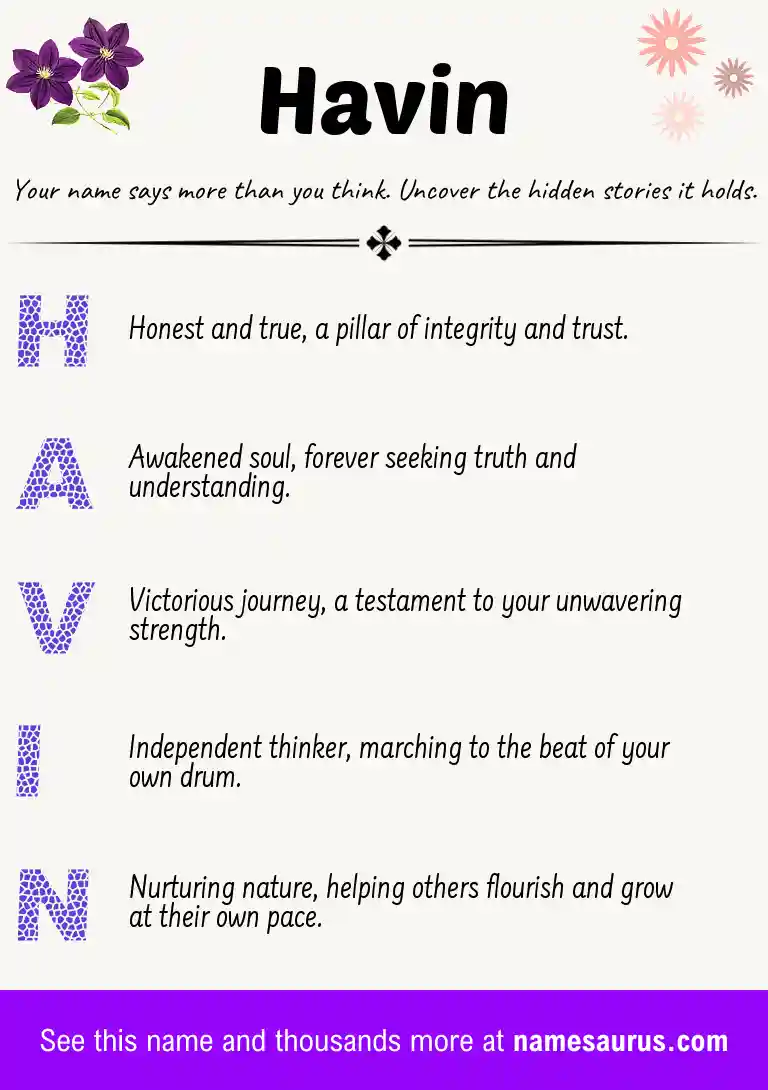 Acrostic poem about Havin.